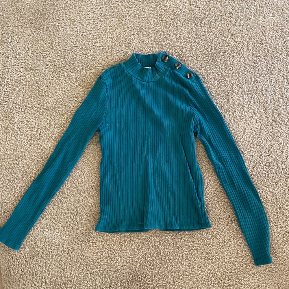 Blue turtleneck